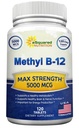asquared栄養のビタミンB12-5000 MCG Methylcobalamin (メチルB-12) - 自然なエネルギー、Benefitの頭脳及び中心機能を高めるのを助ける最高の強さのビタミンB 12サポート- 120のタブレット