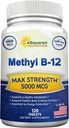 asquared栄養のビタミンB12-5000 MCG Methylcobalamin (メチルB-12) - 自然なエネルギー、Benefitの頭脳及び中心機能を高めるのを助ける最高の強さのビタミンB 12サポート- 120のタブレット