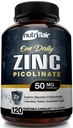 NutriFlair亜鉛ピコリン酸50mg、120カプセル - 最大吸着亜鉛サプリメントピル - 免疫システムブースター、免疫防衛、強力な非GMO抗酸化 - グルコネート、クエン酸塩、酸化物と比較して