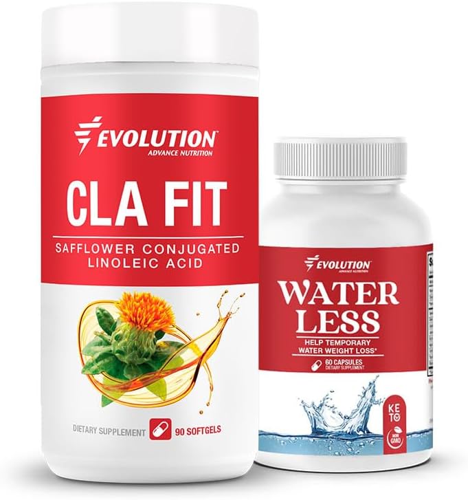 Evolutionの進歩のスポーツの栄養CLAの適合–SafflowerのConjugatedリン酸の補足、サポート細い筋肉固まりは、エネルギー(90のSoftgels)を促進します+水より少ない–水保持(60のカプセル)を減らします