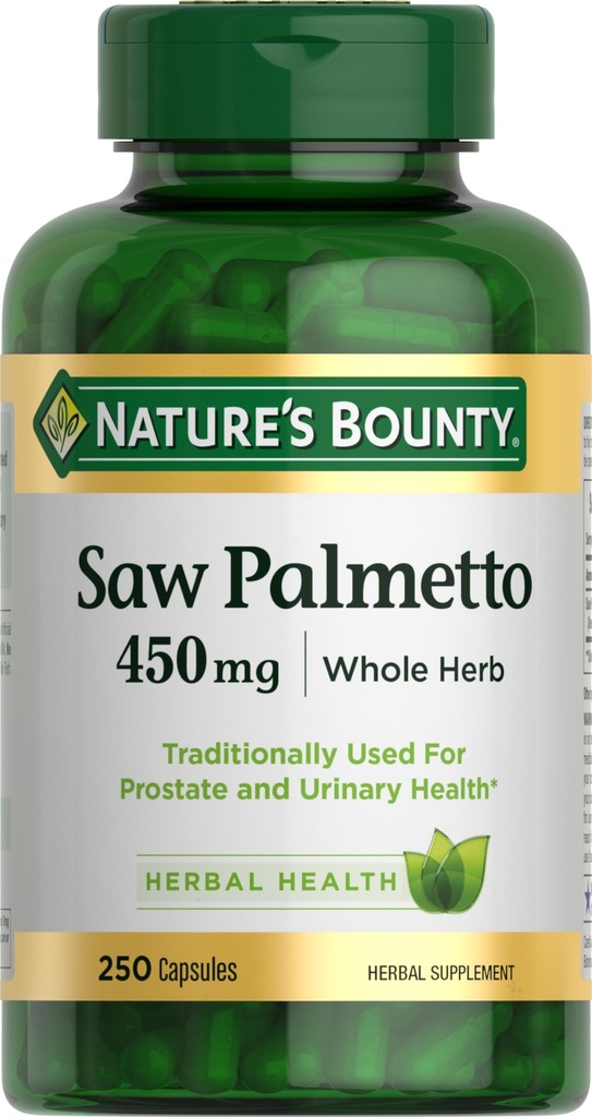 Nature's Bountyは、前立腺および尿の健康、草の健康の補足、450mg、250のカプセルのためのパルメット サポートを見ました