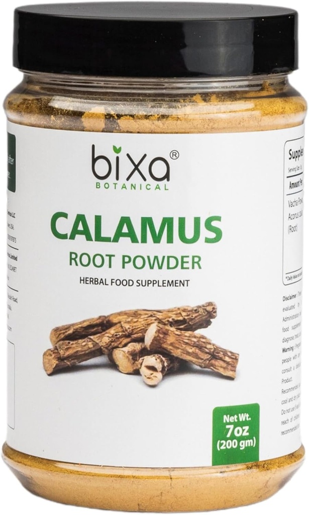 bixa BOTANICAL Calamus Root – Natural Root Powder for Gut Health and Focus Support – Vegan, Non-GMO, Steam Treated, Gluten Free Herbal Supplement – 7 oz