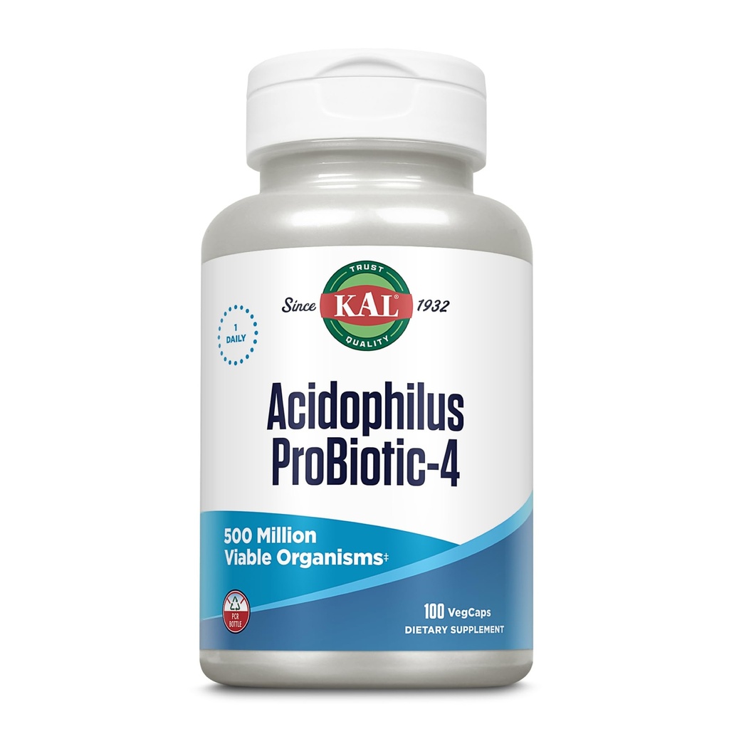 KALのAcdophilusのProBiotic-4、500,000,000 CFUsの4つのProbioticの緊張、女性のためのProbioticsおよび人、凍結乾燥させていた、L.のacofophilus、L.のbulgaricus、S.の熱血症、B.のbifidum、100のサービング、100の野菜