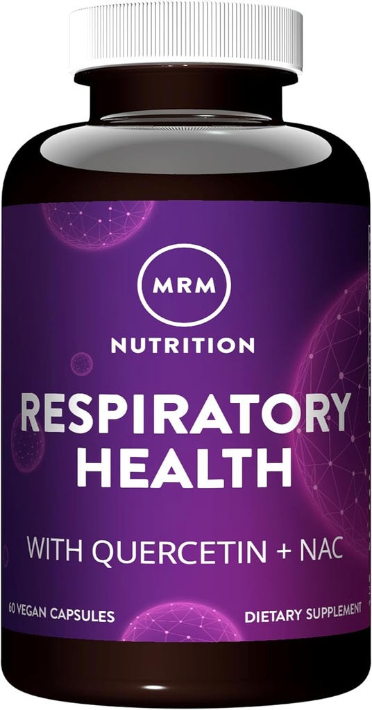 MRM 呼吸器の健康 | ケルセチン付き + NAC | 肝臓とミトコンドリアの健康をサポート | ビーガン + 非GMO + グルテンフリー | 30 サービング