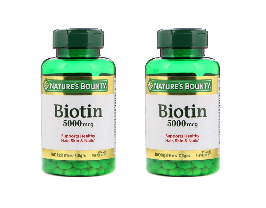 2つの自然のボウンティ® ビオチン5000 mcg、150 Softgelsのセット