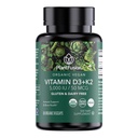 PlantFusion有機ビーガンビタミンD3 + K2 5,000 IU、50MCG - ビタミンD 植物由来のLichenとビタミンK2、免疫サポートと骨の健康のために - 60カプセル