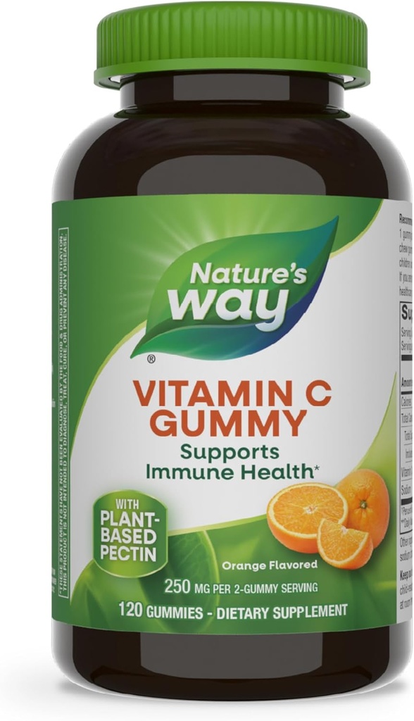 Nature's Way Vitamin C Gummies、サポート免疫健康*、酸化防止剤、250 mg / 2-gummy Offering、Gummy Vitamins、オレンジ風味、120グミ