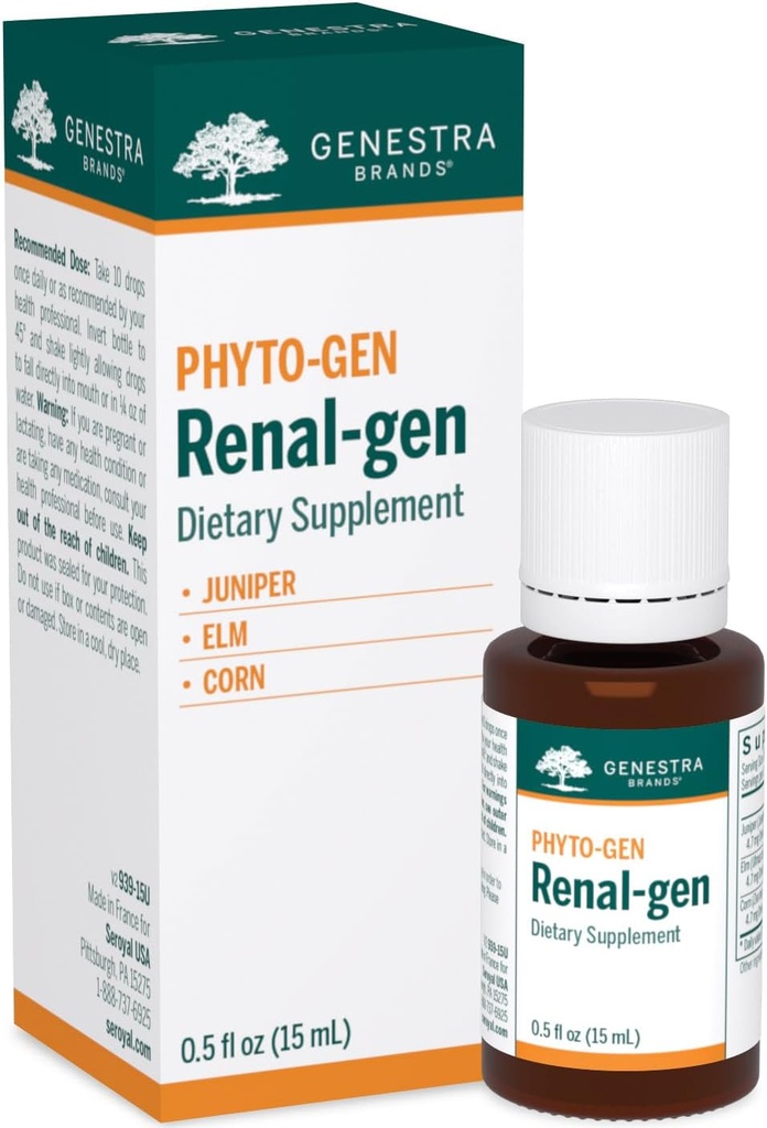 Genestra Brands Renal-gen | Juniper, Elm, and Corn Herbal Supplement | 0.5 fl. oz.