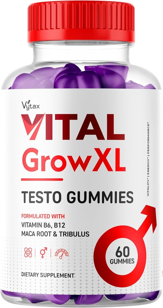 VitalはXLグミーを育てます、バイタルはXL Testoのグミーの最高の強さの高度のビタミンの方式、バイタル GrowXL Vitale VitalGrowXLを育てます Me Gomitasの優れたChewableの生育の補足(60のガミー)
