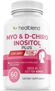 Myo&D-Chiro Inositol Plusサプリメントブレンド、ホルモンバランス、健康な排卵と女性の全体的なウェルネスサポート、豊饒と妊娠の健康、60カプセル