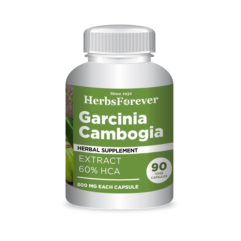 Herbsforever Garcinia Cambogia Extract Supplement | ヘルシーなライフスタイルと重量管理をサポート | ナチュラルハーブフォーミュラ | 大人の90のベジタリアンカプセル