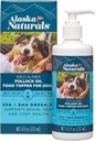 犬の皮膚とコートのための持続可能なワイルドアラスカフィッシュオイル - EPA + DHAオメガ3オイル - 脂肪酸犬のサプリメント - ペットのためのサポートファーコートと脳の健康 - 天然液体フードトッパー - 8オンス。 ポンプ