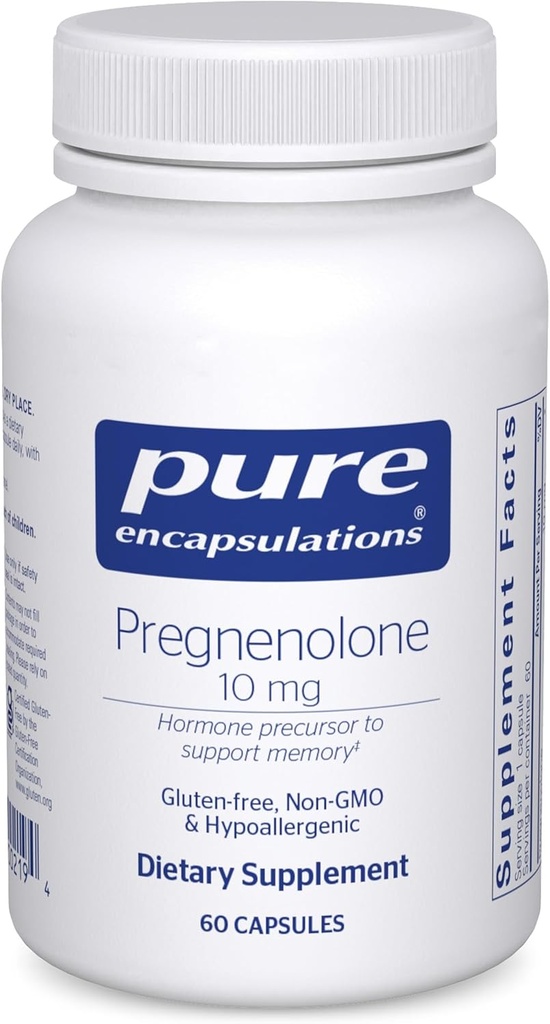 純粋なカプセル化 Pregnenolone 10 mg - サポート記憶及びホルモンのバランス* - ホルモンのプレカーサー-グルテンフリー及び非GMO - 60のカプセル