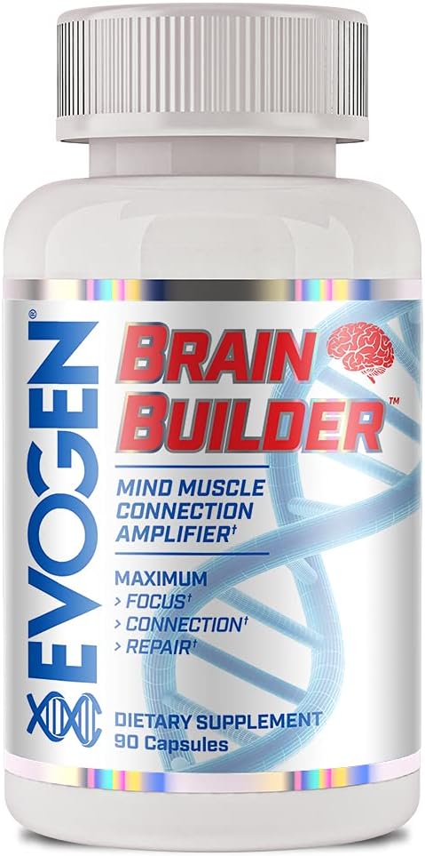 Evogen Brain Builder - マインド・筋肉の接続増幅器 | ブーストフォーカス、集中、接続 | ライオンズマネ、Bacopa Monnieri、アルファGPC | 90 カプセル