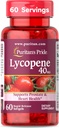 Puritan's Pride Premium Lycopene 40mg、Prostate、Antioxidant、心の健康および全面的な健康サポートのためのサプリメント、2か月の供給、60の急速な解放Softgels