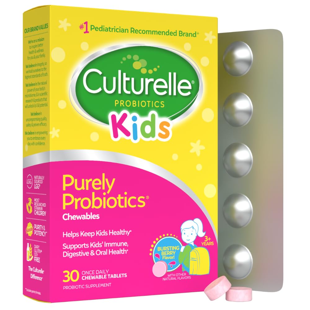カルチャールキッズ子供は子供、年齢3 +、30カウント、#1小児 - 推奨ブランド、消化の健康、経口ケア&免疫サポートのための自然なベリー風味の毎日のプロバイオティクス