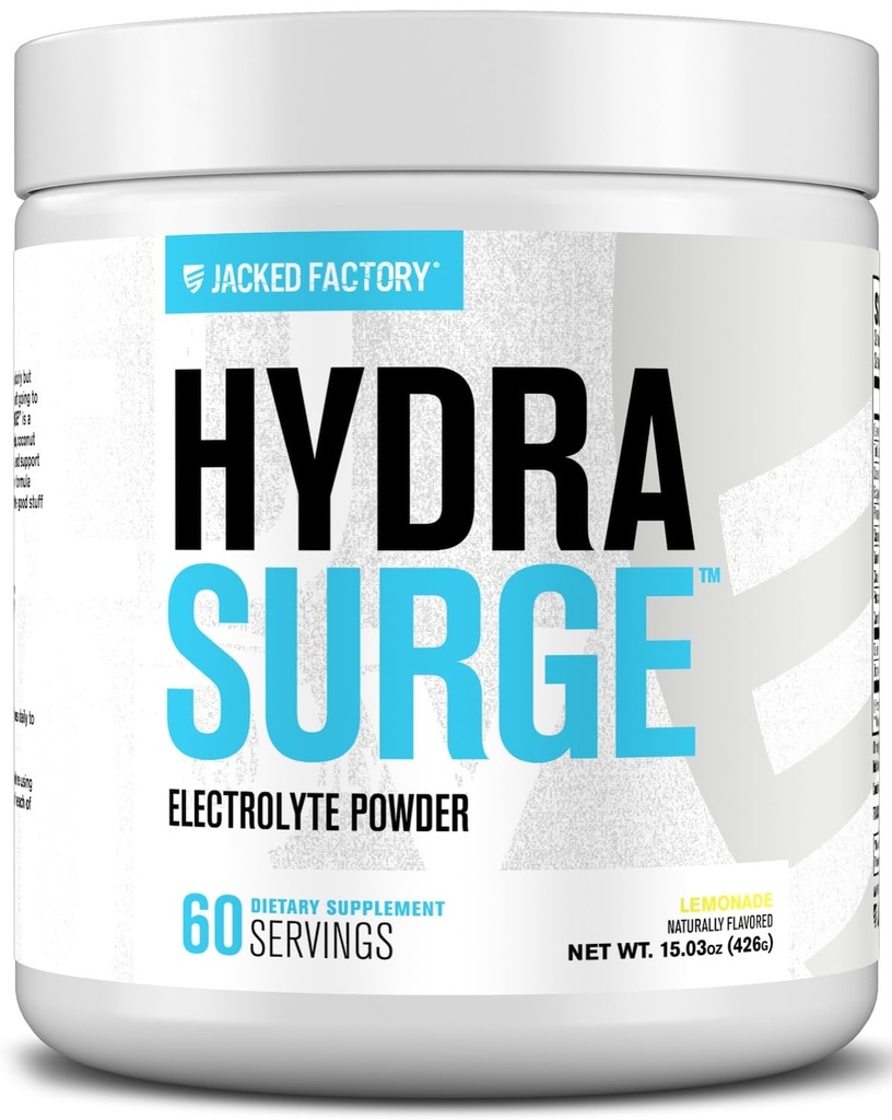 ジャック工場 HYDRASURGE 電解質粉末 - 水分補給サプリメント w / キーミネラル、ヒマラヤ海塩、ココナッツ水 - ケトフレンドリー、自然に甘く - 60 サービング、Lemonade