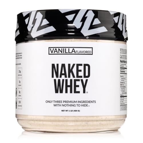 NAKEDバニラウィープロテイン1Lb、唯一の3成分、すべての天然草フェッドウィープロテインパウダー+バニラ+ココナッツシュガーGMOフリー、大豆フリー、グルテンフリー、グルテンフリー。 エイド筋肉成長、12のサービング