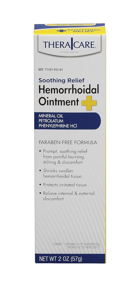 Thera Care Hemorrhoidal Ointment | Soothes Itching and Burning | 1.0 oz | Hemorrhoid Symptom Relief | Fast Acting | Paraben-Free | Applicator Included