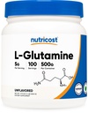 Nutricost L-グルタミンパウダー(500グラム) 不燃 - グルテンフリー&非GMO、100 サービング