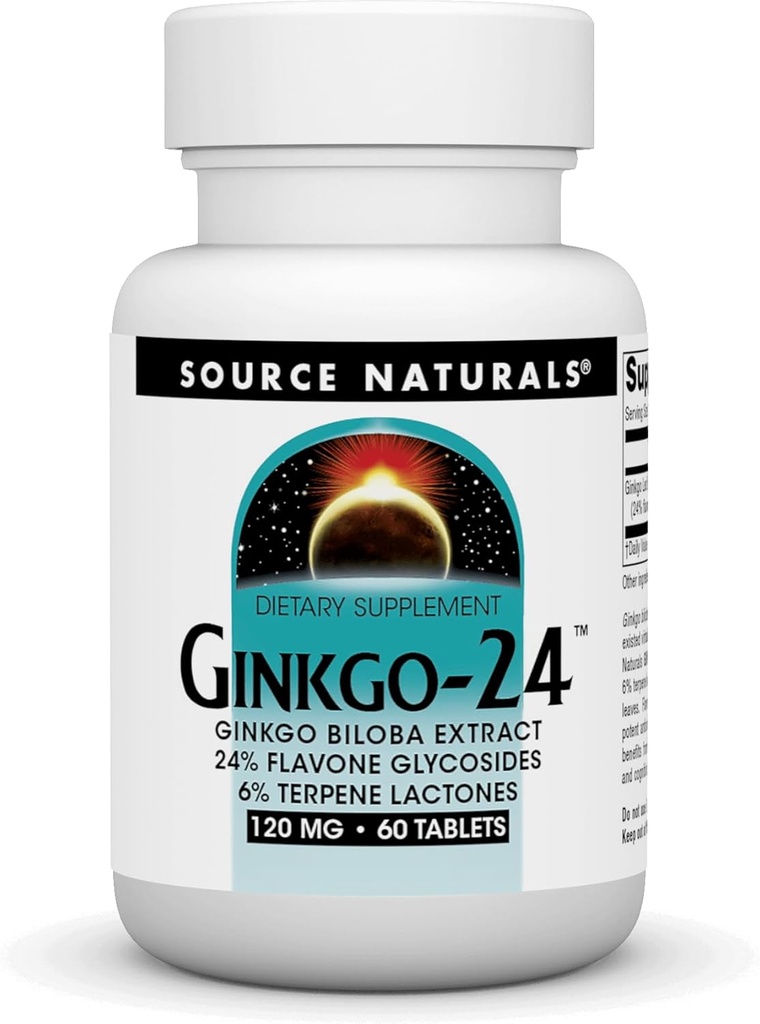 源のNaturals Ginkgo-24 - GinkgoのBilobaのエキス120のmgサポート精神の免除- 60のタブレット