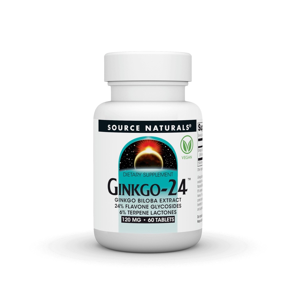源のNaturals Ginkgo-24 - GinkgoのBilobaのエキス120のmgサポート精神の免除- 60のタブレット