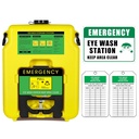 1つの場所の印および2つの点検札と承認される携帯用洗眼所14のgallon OSHA壁に取り付けられたGravity-Flow屋内および外、53L詰め替え可能な洗眼器の場所頑丈な、黄色