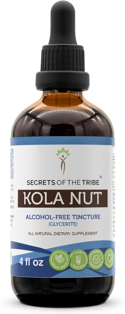 Tribe Kola Nut Tinctureアルコールフリーエキス、Kolaナッツ(Cola Acuminate)ドライナッツ(4 FL OZ)の秘密