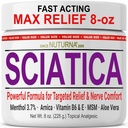 SciaticaのNerveのクリーム-フィート、手、足、つま先、背部のための最高の強さの慰めのクリーム-自然な超強さのArnica、MSM、メンソール、慰め、大きい8 Ozをなだめる