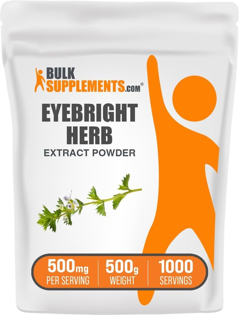 BulkSupplements.com Eyebright Extract Powder - Eyebright Extract - ハーブサプリメント、グルテンフリー - 500mg/サービング、500g(1.1ポンド)(パッケージ1)