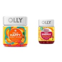 OLLYこんにちはハッピーガミーワーム、気分のバランスサポート、ビタミンD、サフラン、大人のChewable補足及び余分強さの毎日のエネルギー ギーミー、カフェインは、1000mcgのビタミンB12、CoQ10、Gojiのベリー放します