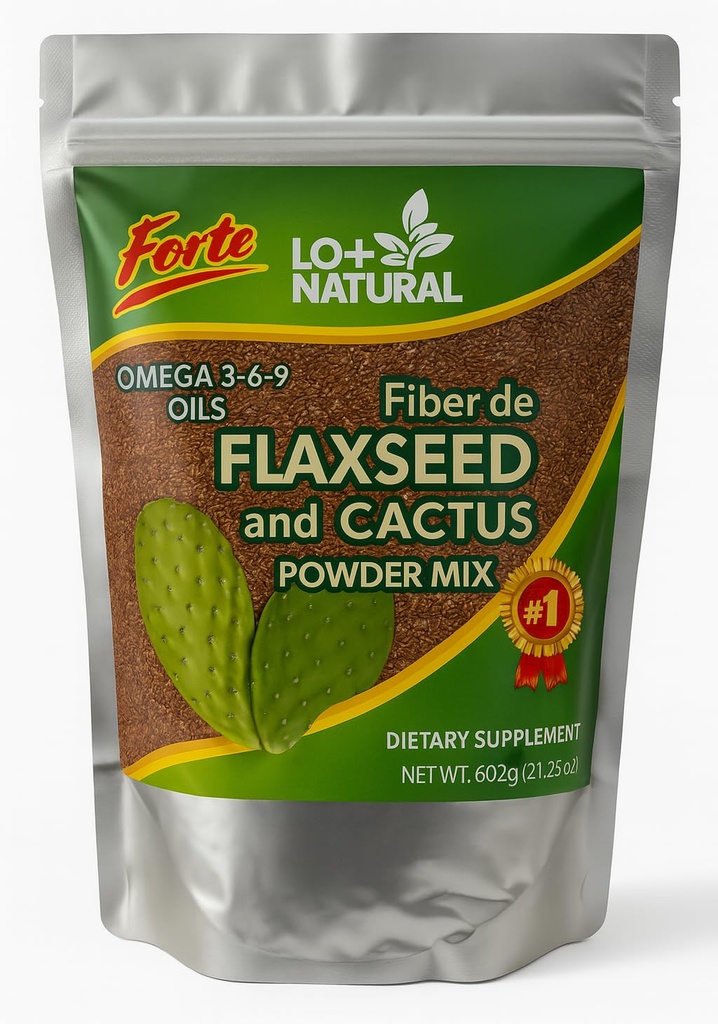 Linaza con Nopal フォルテ – 8 オンス – 100% 天然フラクシード & ノーパル Cactus パウダー – 繊維リッチ 消化器サポート – 地上のブレンド サプリメント – ビーガン & 非GMO