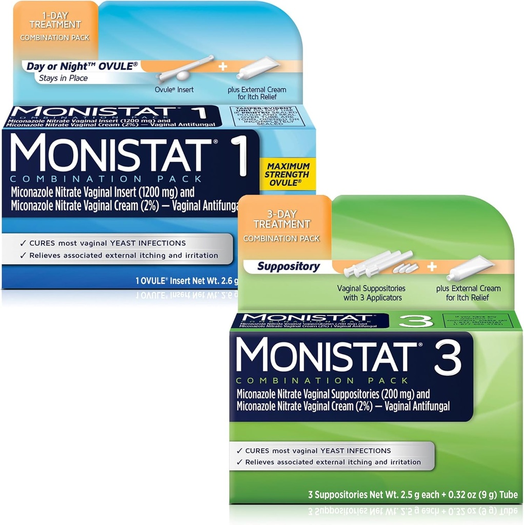 Monistat 2パック(3日間)と1日Ovuleコンビネーションパック