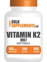 BulkSupplements.comビタミンK2Softgels - ビタミンK2 MK7、ビタミンサプリメント - グルテンフリー、1回の給食あたりのSoftgel、365カウント(パッケージ1)