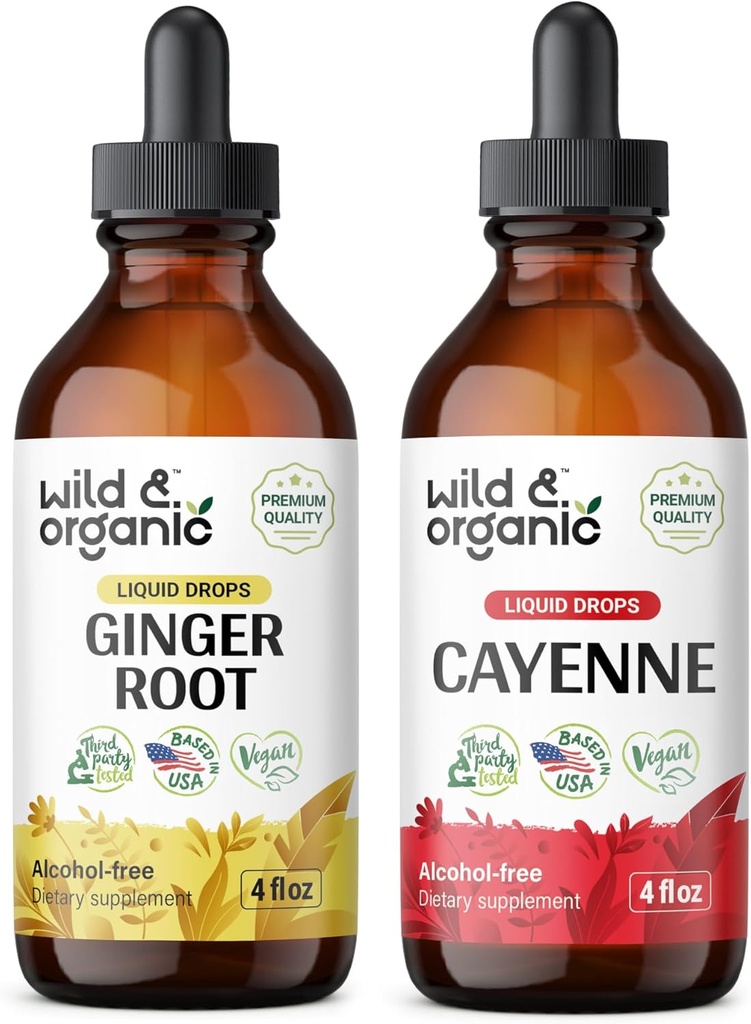 ワイルド&オーガニックジンジャールーツチン 4 fl oz & Cayenne Pepper Tincture 4 fl oz