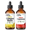 ワイルド&オーガニックジンジャールーツチン 4 fl oz & Cayenne Pepper Tincture 4 fl oz
