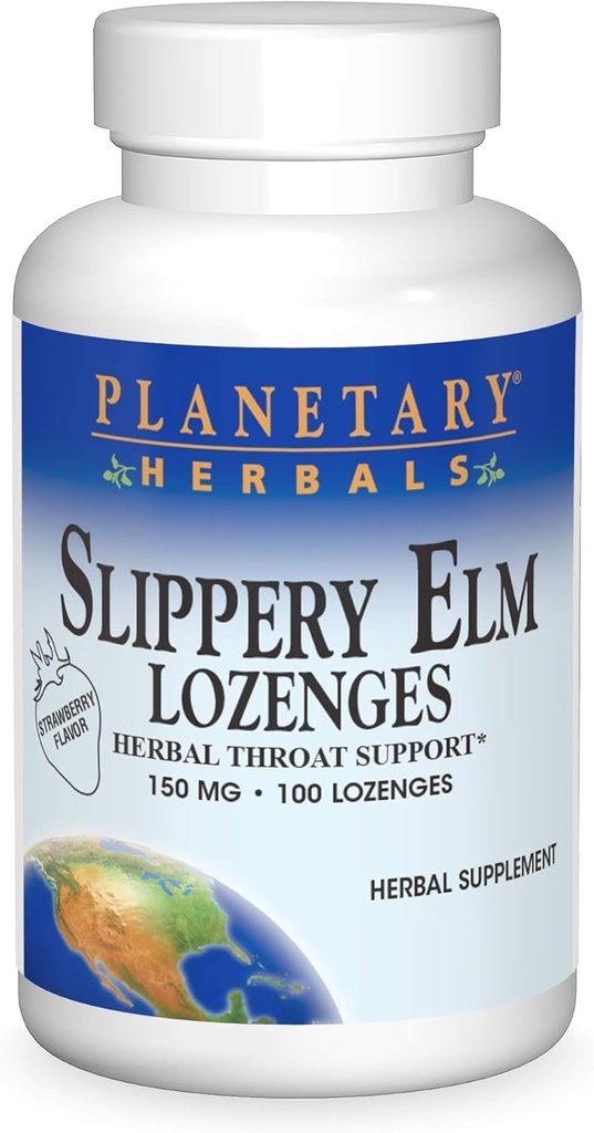 惑星の草の滑り止めのエルムのいちごのロゼンジ、草の喉サポート、100 Lozenges