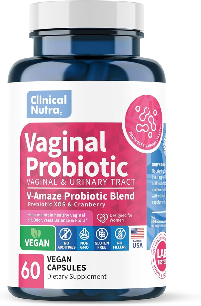 女性pHバランスのための臨床Nutra腟のプロバイオティクス、プレバイオティクス及びLactobacillusのブレンドが付いている腟の臭気制御 - 女性の健康の補足の健康な腟のFloraサポート60のカプセル