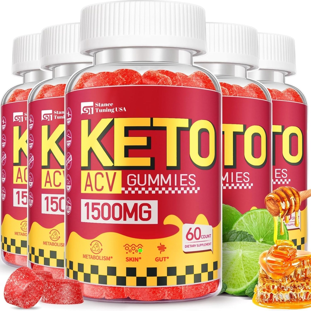Keto ACVグミー - 女性男性のための1500MG ACV Ketoグミー - アップルサイダーバインガーと母親、プロバイオティクス、ビタミンB6 B12 - ビーガン&非GMO、5パック
