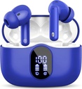 無線Earbuds Bluetooth 5.3のヘッドフォンは、Earphones IP7でMic LEDディスプレイをノイズキャンセリングとステレオイヤーバッドは、ラップトップパッド電話スポーツワークアウトブルーのための36H再生時間を防水します