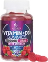 ビタミンD3サプリメントガミー5000 IU(125 mcg) 人と女性のためのビタミンD - 骨、歯、筋肉、免疫の健康サポート、高効力VIT D3自然非GMO&グルテンフリー - 60グミ