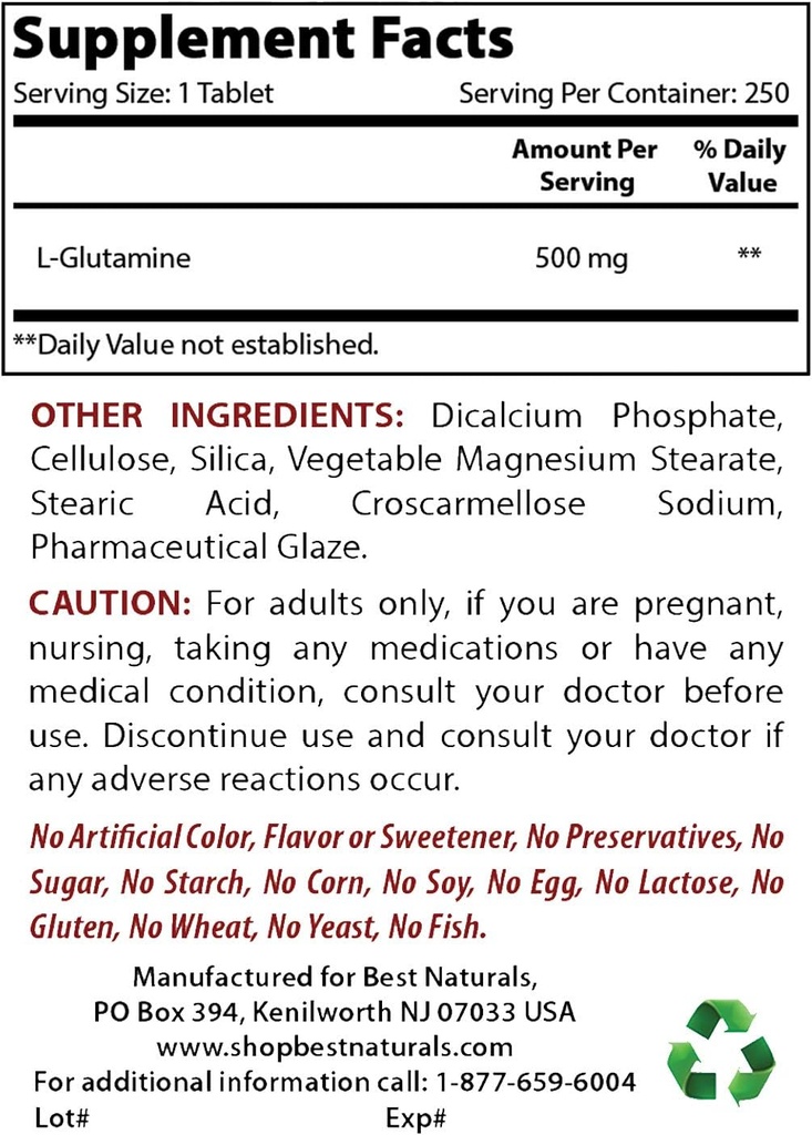 ベストナチュラルLグルタミン500mg&L-シトルリン1500mg