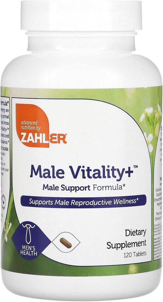 Zahler男性Vitality+男性サポートは、Shilajit、Ashwagandha、CoQ10、ビタミンとミネラル - Kosher非GMO男性の生殖ウェルネス(120カウント)のための健康サプリメントを強化