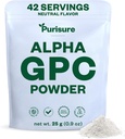 Purisure アルファ GPC の粉、25 g の頭脳および焦点のための純粋なアルファ GPC コリンの補足、記憶性能及び集中のための CDP コリンの補足、無注入口、非 GMO の提供 42 のサービング