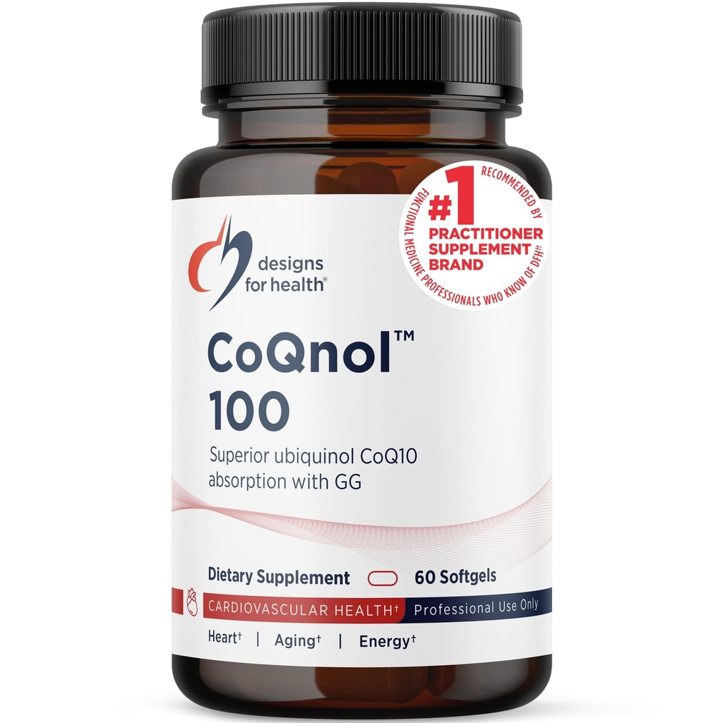 健康CoQnol 100mgのための設計 - 優れたバイオアベイラビリティ+独占吸収技術を備えたCoQ10 Ubiquinol - GG - 心、健康な老化+細胞サポート(60 Softgels)と二重CoenzymeQ10ブースト