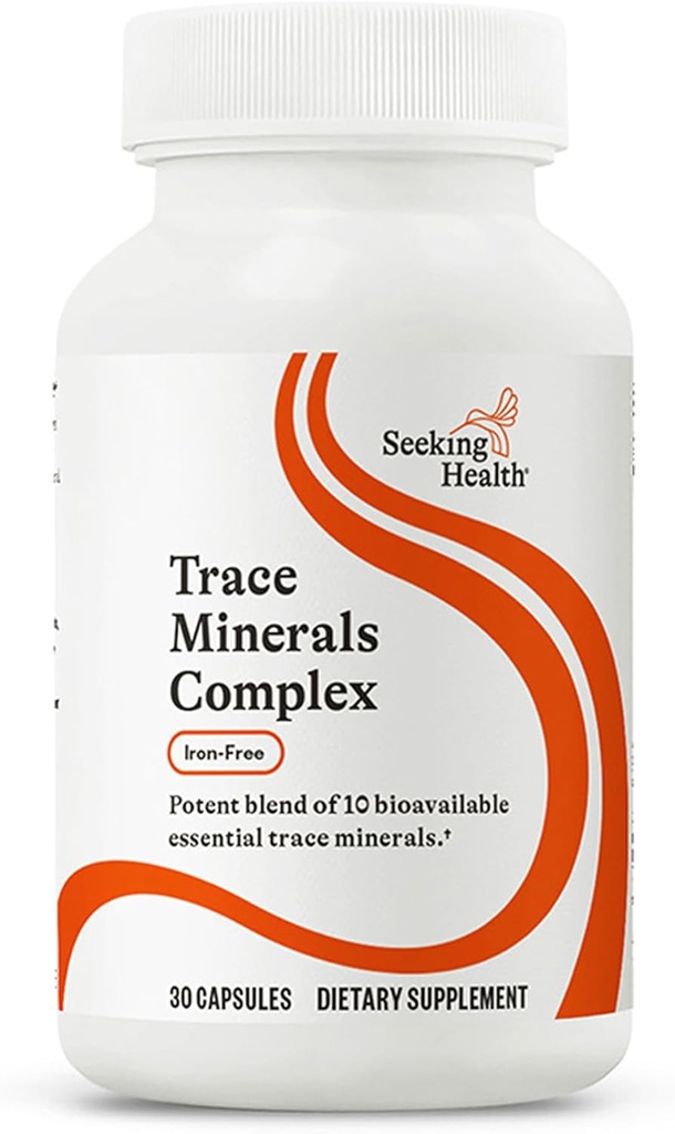 Seeking Health Trace Minerals Complex - Includes 10 Essential Trace Minerals - Mineral Supplement Supports Immune & Nervous System - Iron-Free - 30 Capsules