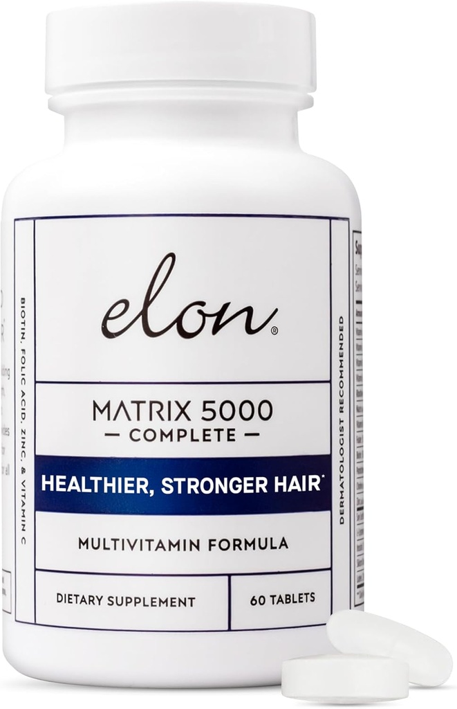 Elonのマトリックス5000の完全なMultivitamin — 皮膚、毛および爪の成長のビタミン — 女性のための健康な毛の成長のビタミン — 5000McgのBiotinの補足(60日の供給)