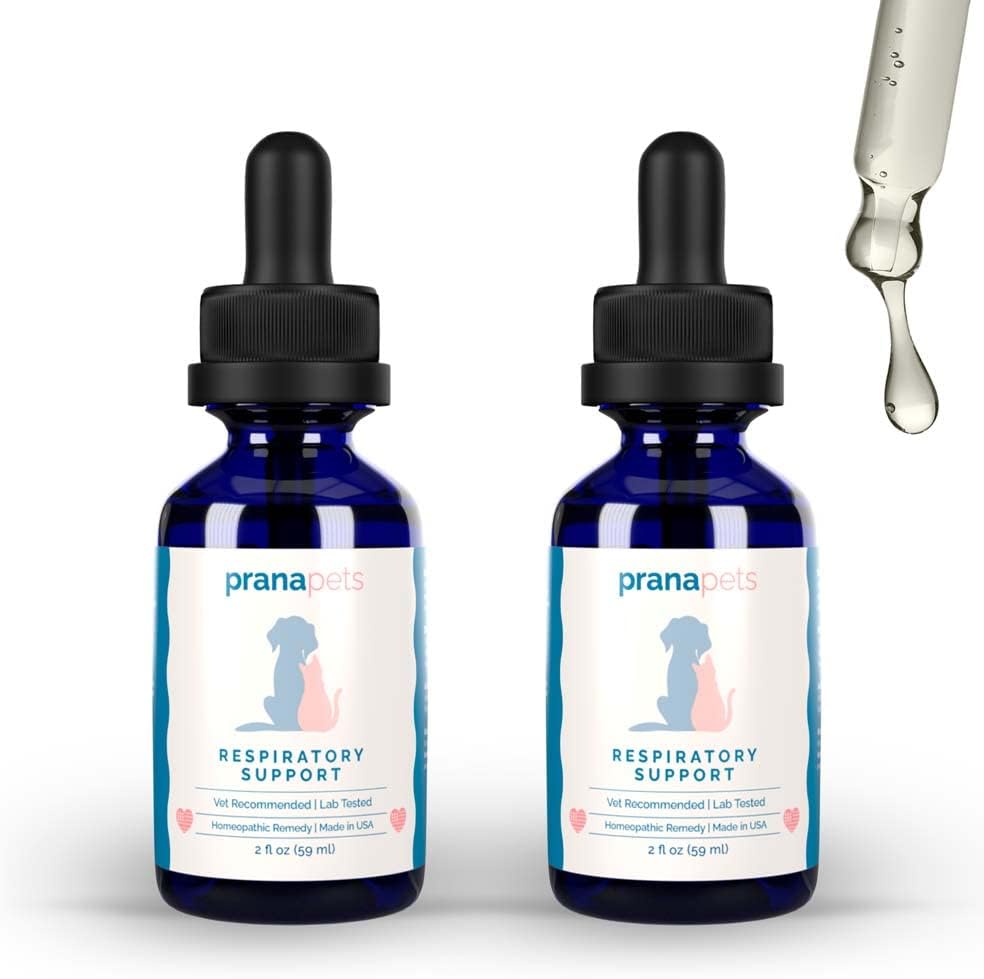PranaPets Respiratory Support Supplement for Dogs & Cats | Naturally Promotes Optimal Respiratory Function in Pets | Safely aids with Symptoms of Seasonal Allergies