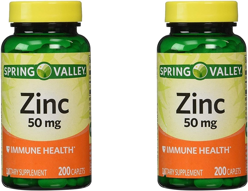 Spring Valley Zinc 50 mg, 200 Ct (2 Pack)