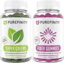 PUREFINITY繊維+スーパーグリーングミーバンドル(インリンFOSプレバイオティックファイバーグミー+スーパーグリーングミー-スピルリナ、アルファルファ、ほうれん草、ブロッコリー、ビートルート、アサイと毎日のスーパーグリーン)